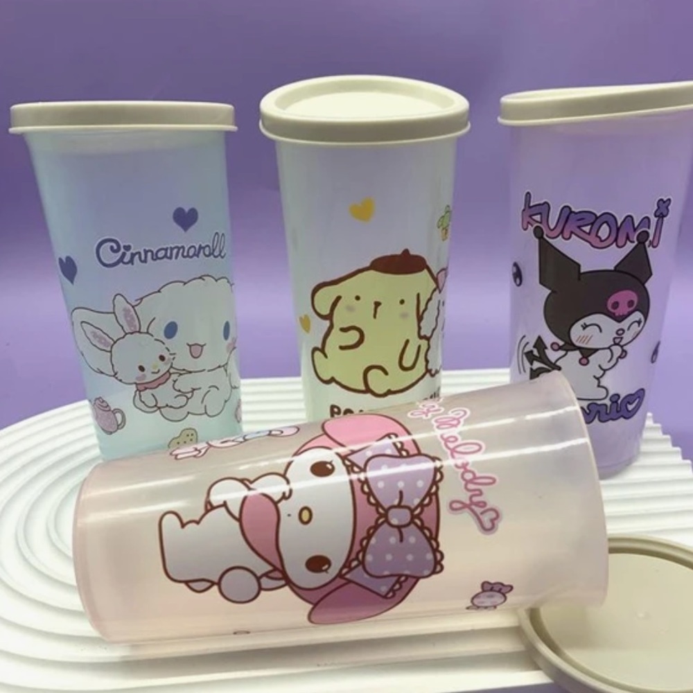 2023 Sanrio Mouthwash Cup Kawaii Mymelody Kuromi Cinnamoroll Korean Cartoon